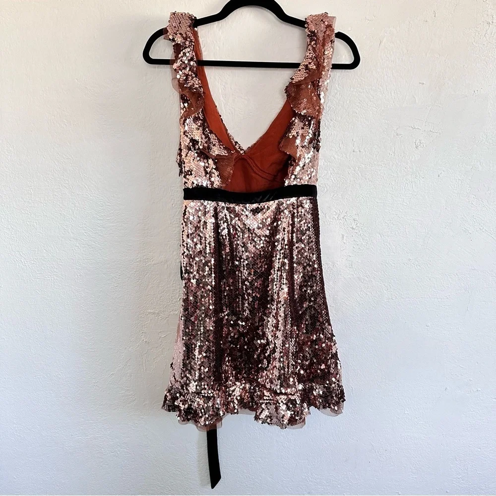 NWT Free People Siren Sequin Mini Dress with Black Belt